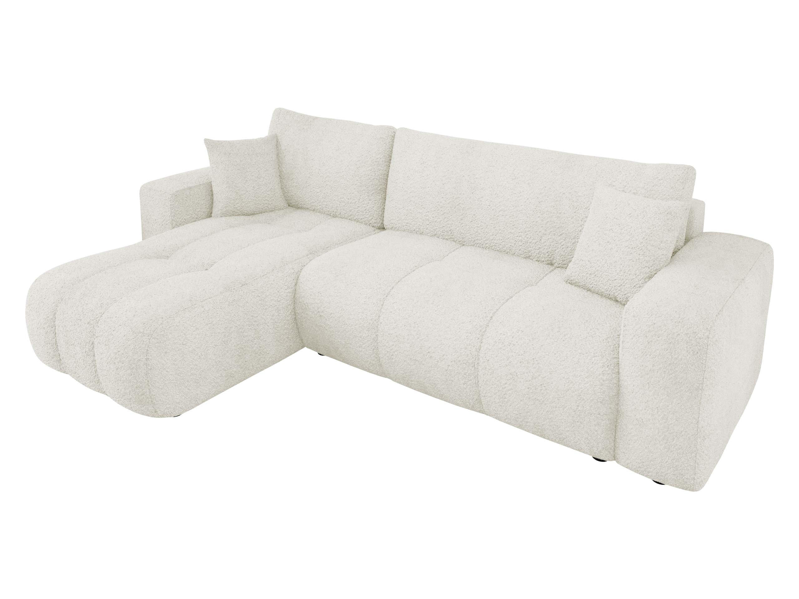 ECKSOFA Furyn Boucle - Creme/Schwarz, Holzwerkstoff/Kunststoff (244/145cm) - MIRJAN24