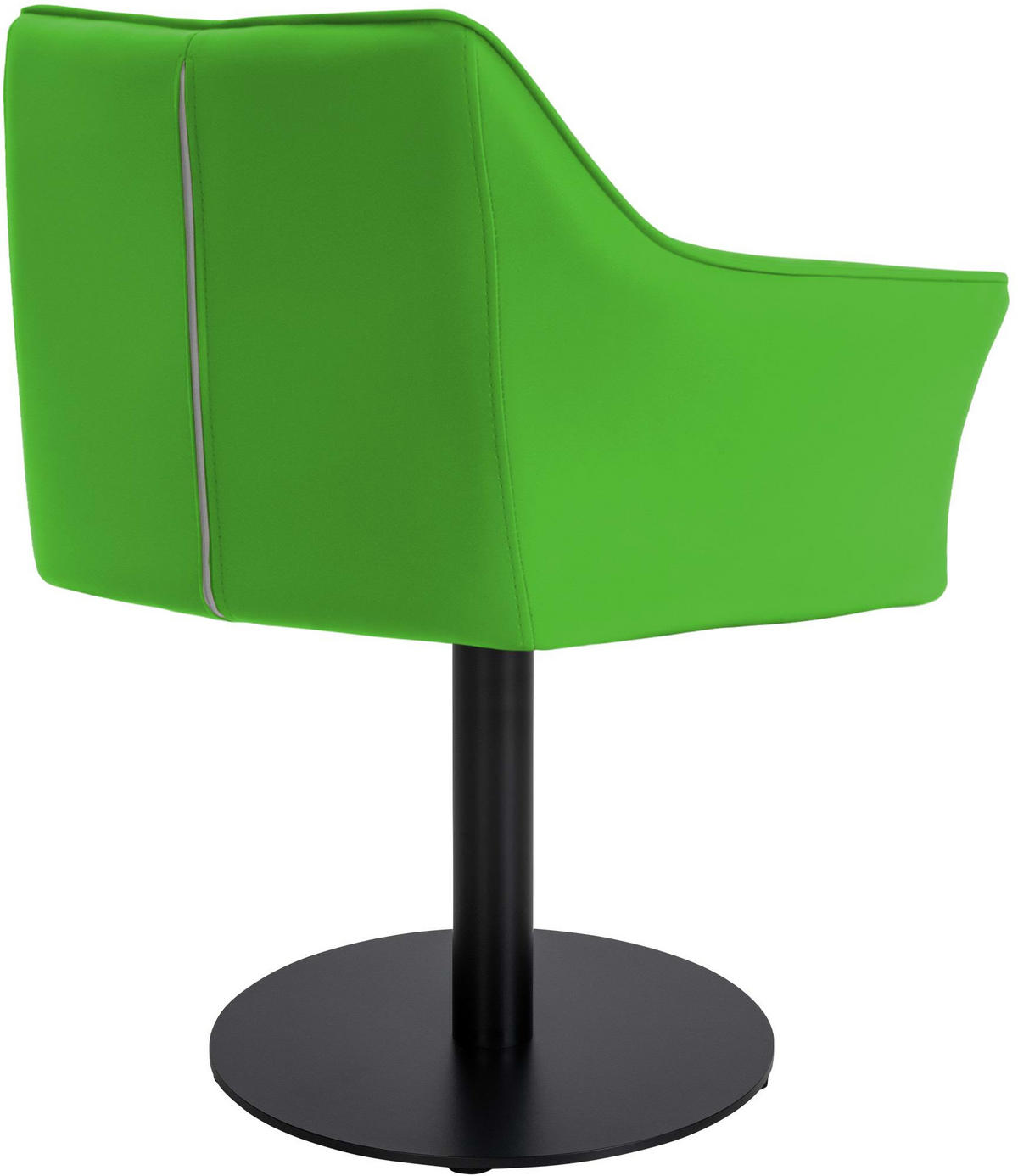 SESSEL Lederlook grün - Schwarz/Grün, Textil/Metall (64/75/48cm) - CLP