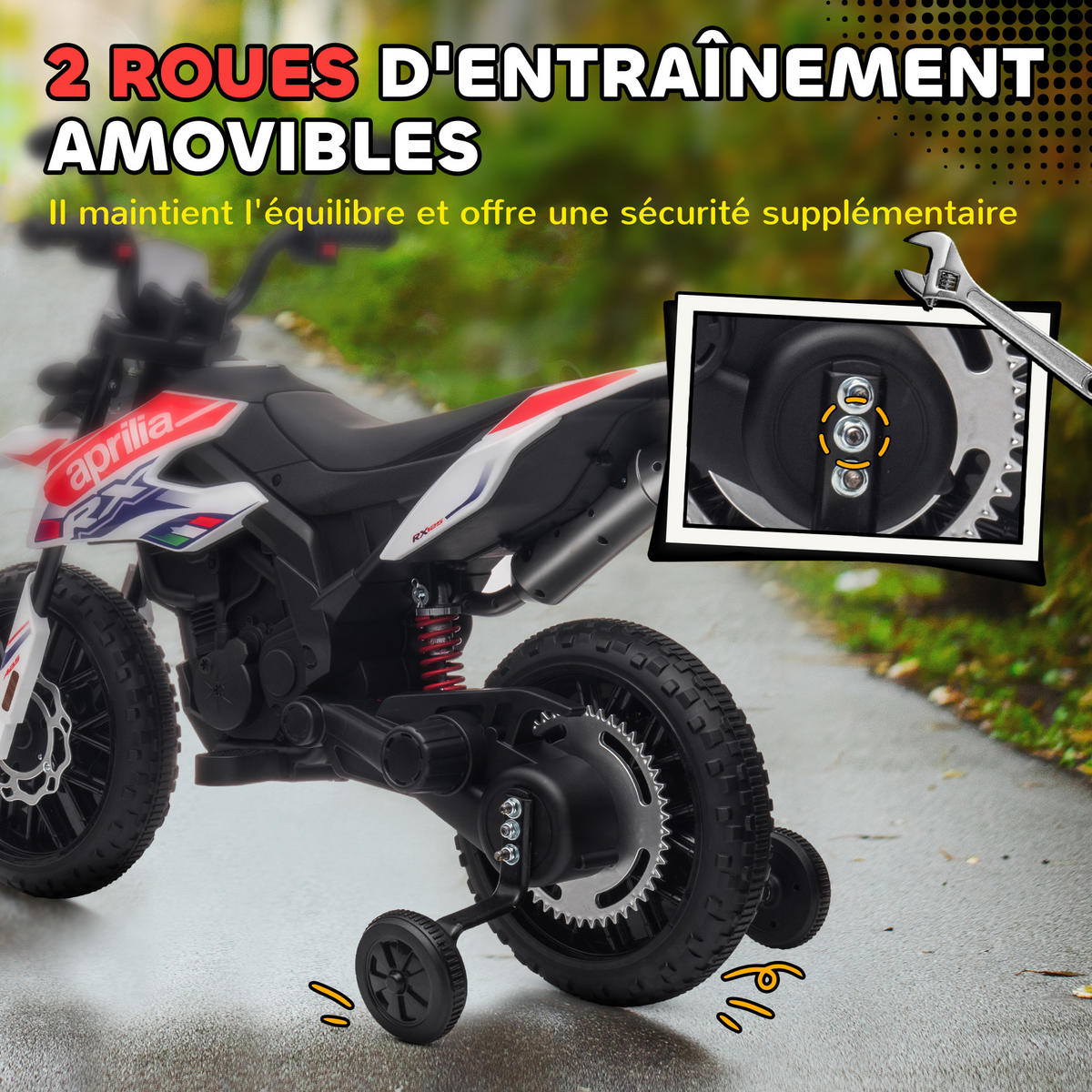 ELEKTRO-MOTORRAD DE-13144 Stützräder Weiß - Weiß, Kunststoff (106.5/56/80cm) - ComfortXL