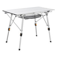 CAMPINGTISCH Picco faltbar silber - Silberfarben, Metall (90/52/68cm) - Juskys