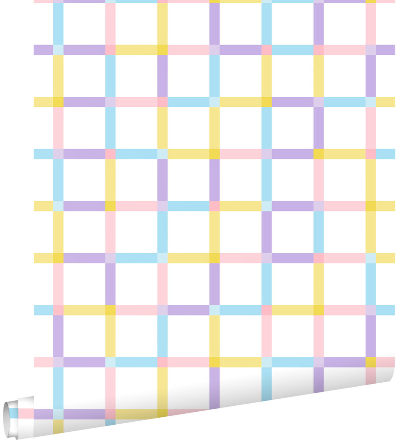 TAPETE Karomuster 50 x 900 cm - Weiß, Papier (50/0.1cm) - ESTAhome