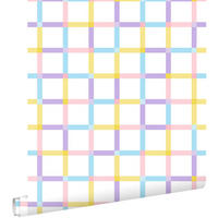 TAPETE Karomuster 50 x 900 cm - Weiß, Papier (50/0.1cm) - ESTAhome