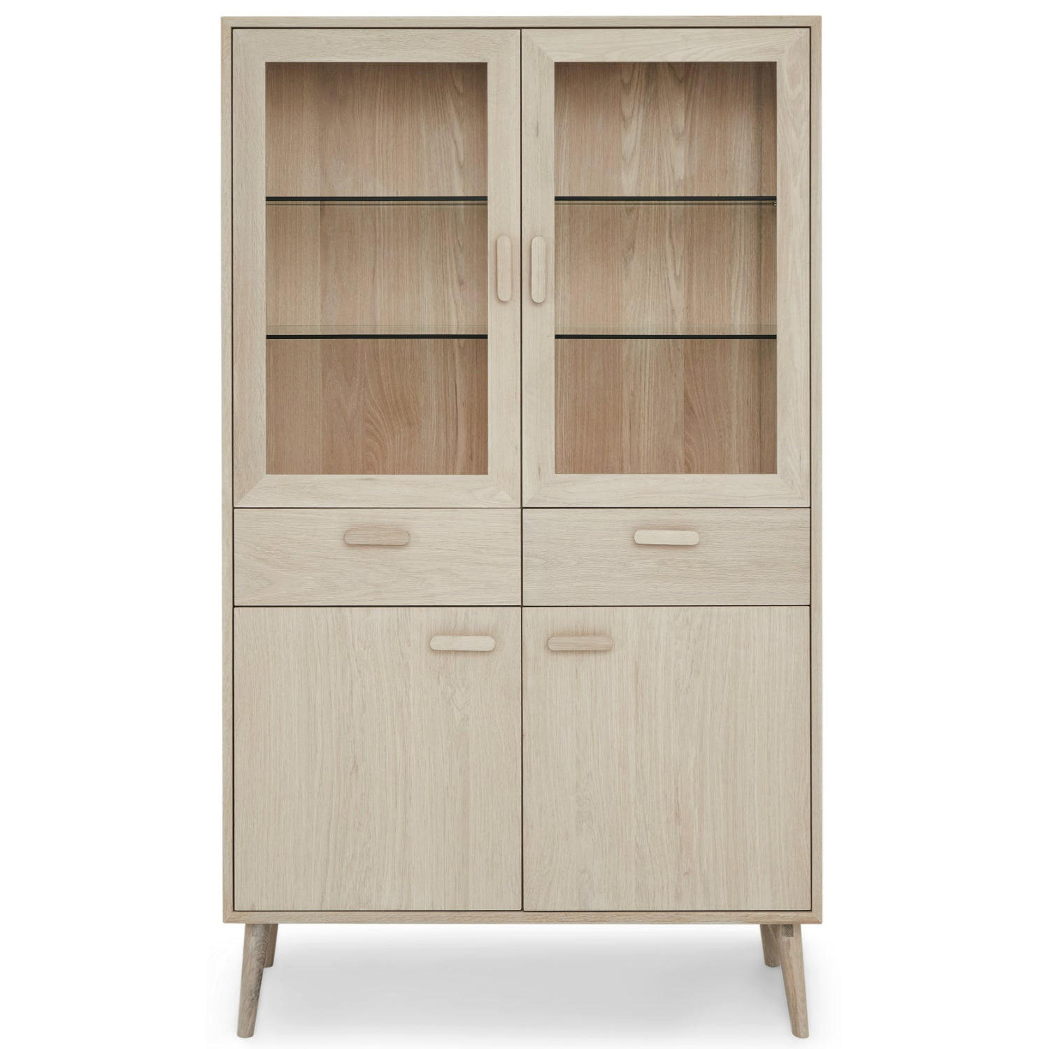VITRINE Eiche massiv - Eichefarben, Holz/Holzwerkstoff (110/187/40cm) - Furnhouse