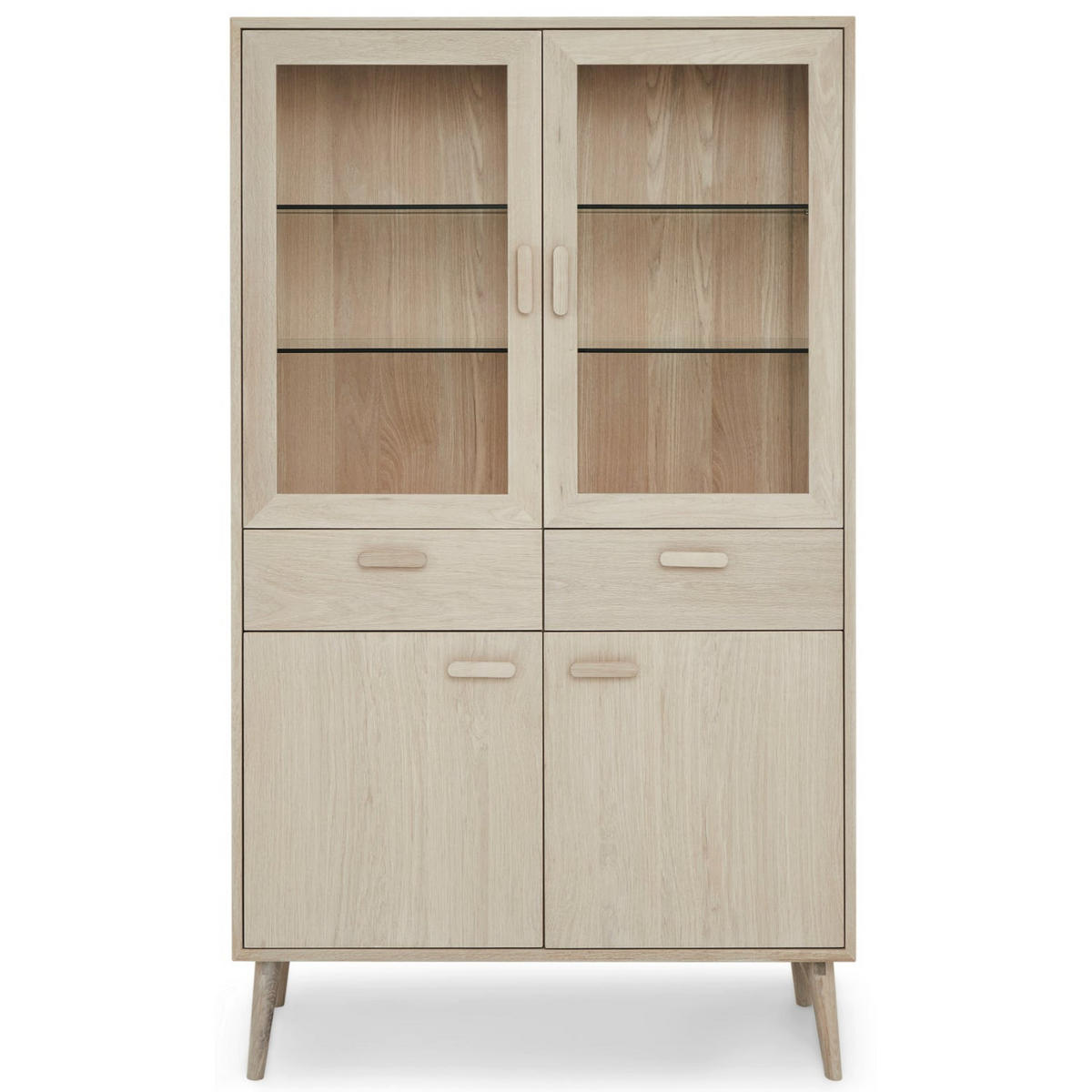 VITRINE Eiche massiv - Eichefarben, Holz/Holzwerkstoff (110/187/40cm) - Furnhouse