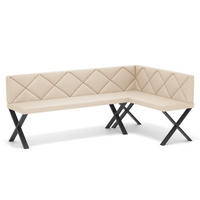 ECKBANK rechts VERO X Kunstleder gesteppt, 142/196 cm Beige - Beige, Kunststoff/Textil (142/196cm) - Idohome