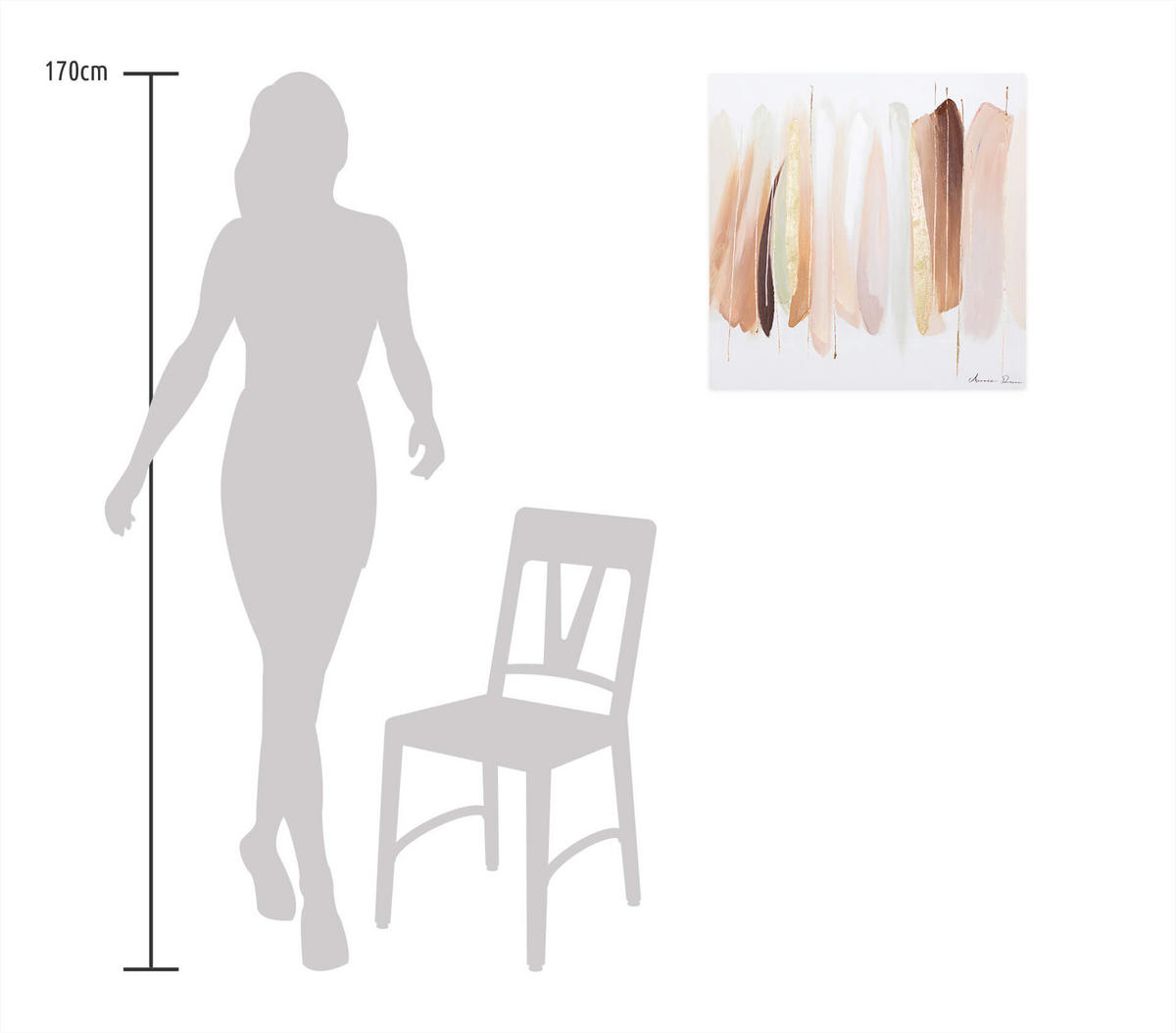 ÖLGEMÄLDE 60/60 cm - Pink/Beige, Holz/Textil (1.7/60cm) - KUNSTLOFT