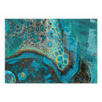 GLASPLATTE für Kamin 100x70 cm - Türkis, Glas (100/70/0.4cm) - TULUP