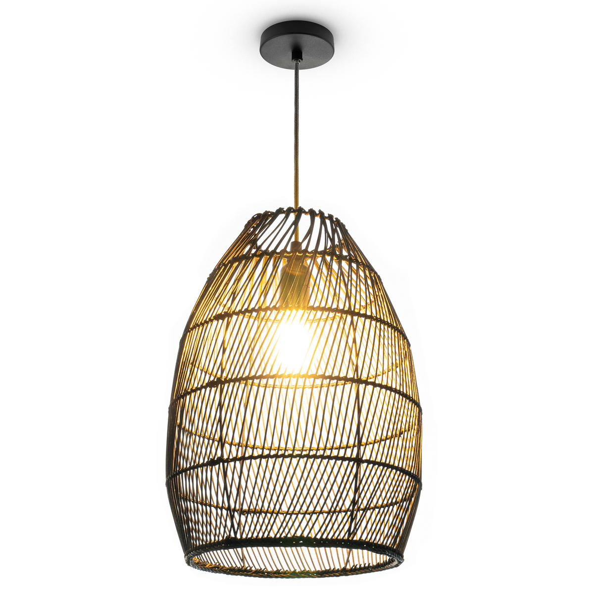 PENDELLEUCHTE Vihma S - Schwarz, Metall (30/30/40cm) - Paco Home