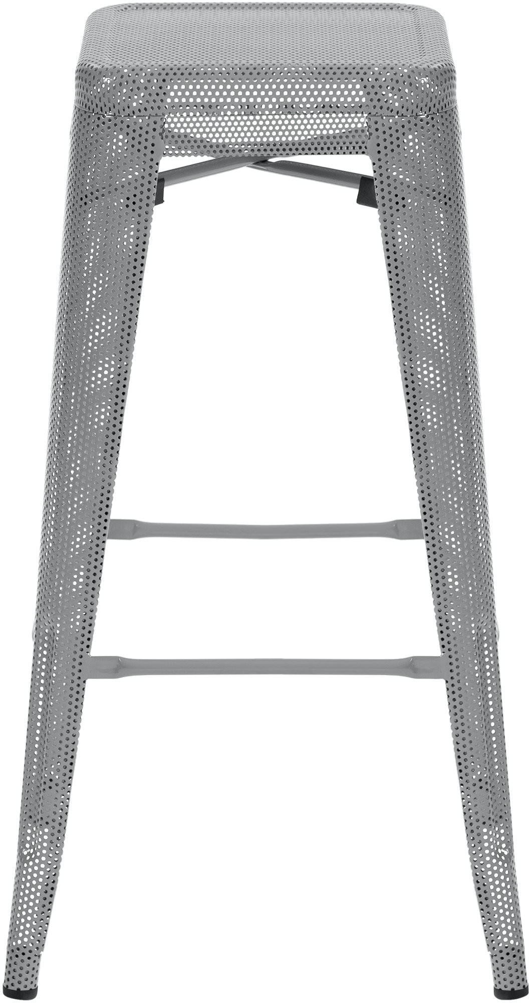 BARHOCKER 4er Set Metall silber - Silberfarben, Metall (43/77/43cm) - CLP