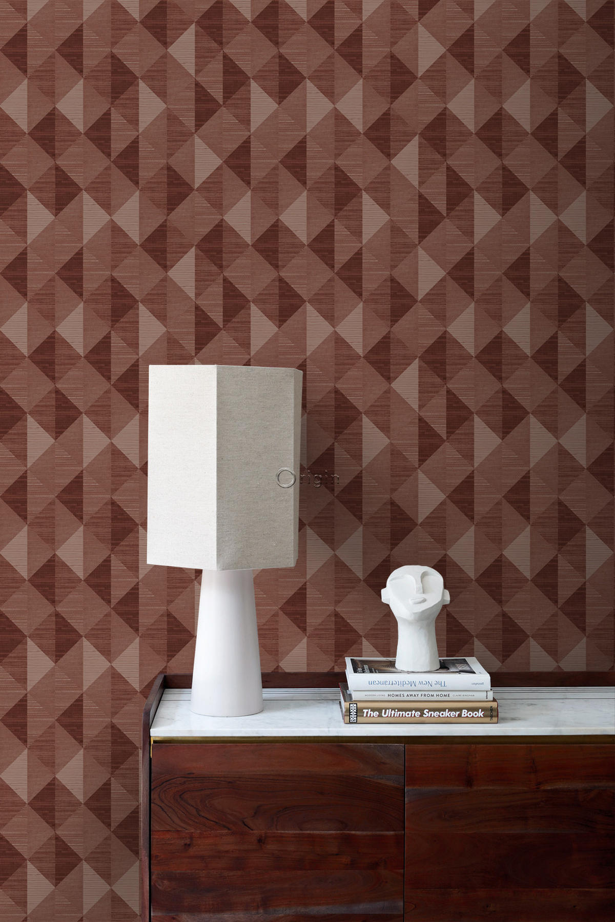 TAPETE 3D Grasmuster 50 x 900 cm - Rot, Papier (50/900cm) - Origin Wallcoverings