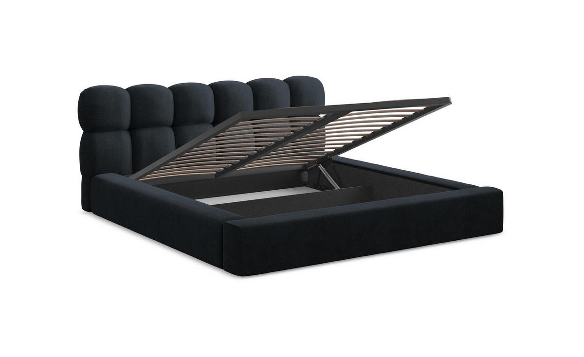 SESSEL Samt Stoff Blau - Blau/Schwarz, Kunststoff/Textil (96/70/95cm) - Makamii