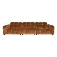 SOFA 4,5-SITZER Hackman Samt Cognac/ Braun - Cognac/Braun, Kunststoff (364/84/102cm) - Dutchbone