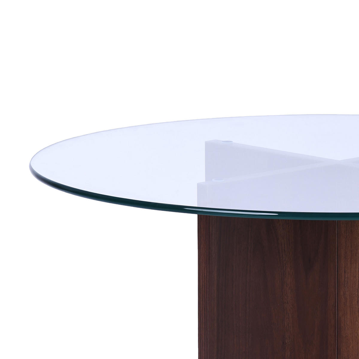 COUCHTISH Giulia Moderner aus Klarglas und Walnussholz - Transparent/Braun, Holz (80/80/45cm) - Sicaan