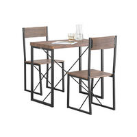 ESSTISCH + 2 x STÜHLE - Naturfarben, Holzwerkstoff/Metall (80/75/50cm) - SoBuy