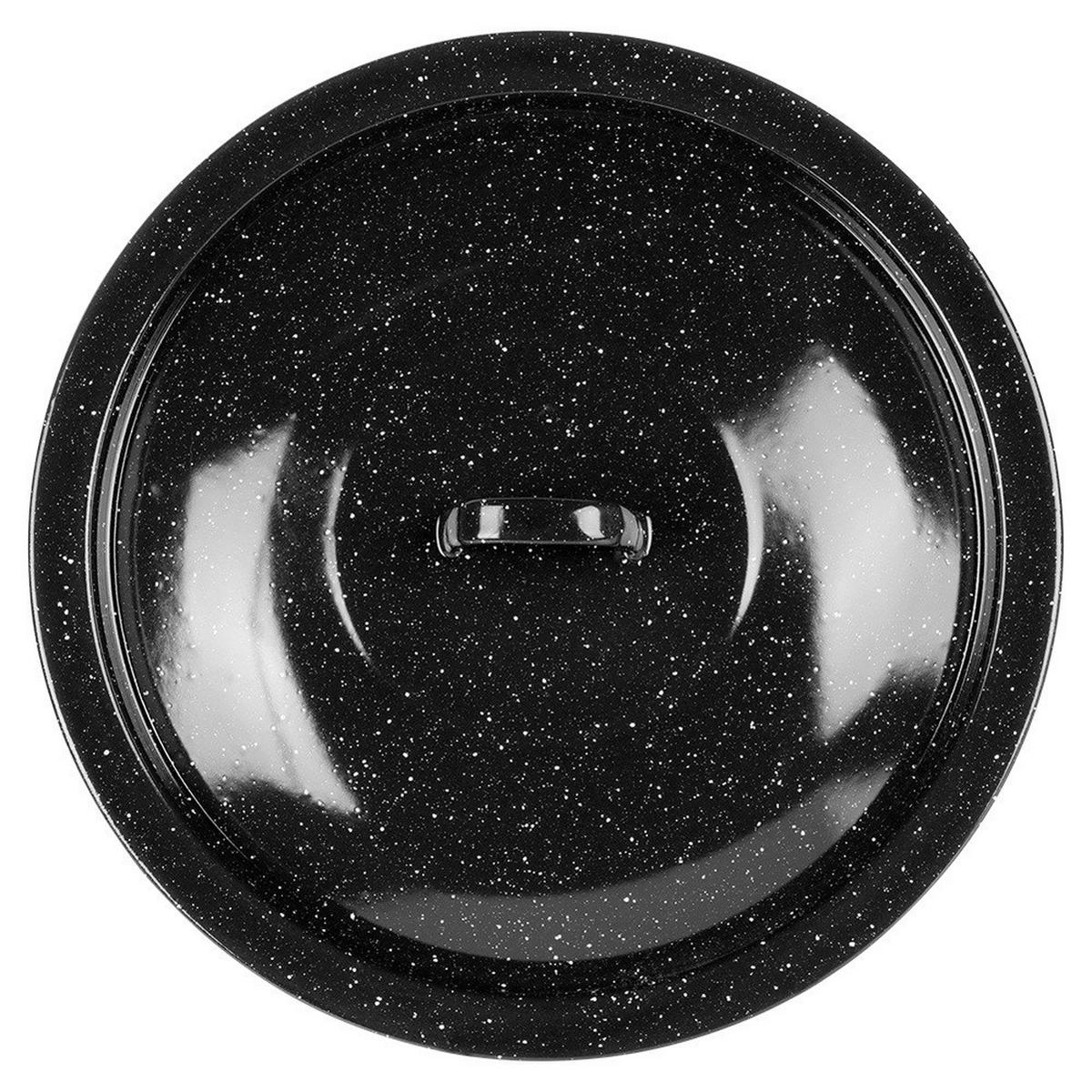 KESSELDECKEL emailliert 36 cm Schwarz - Schwarz, Metall (36/36/4cm) - Orion 