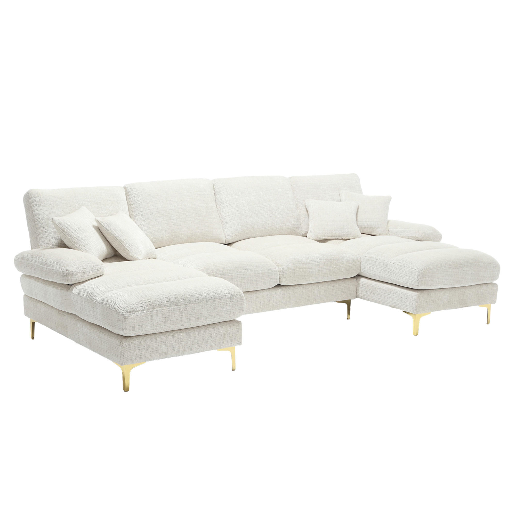 Oxeza Wohnlandschaft Beige 272x88x136 cm