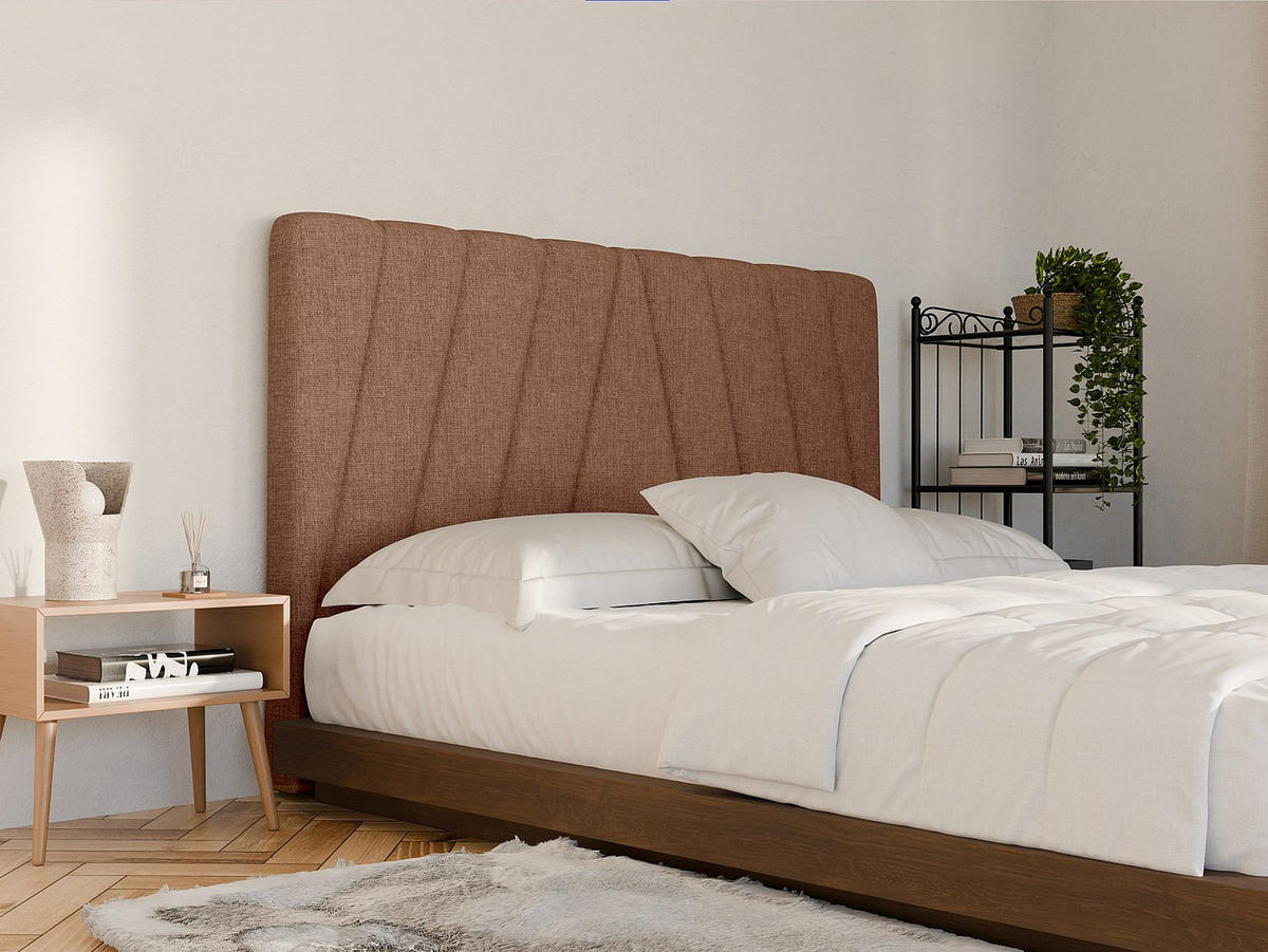 BETT-KOPFTEIL 190 cm - Stoff - Terracotta - LIDAMA - Braun, Textil (192/110/10cm) - Pascal Morabito