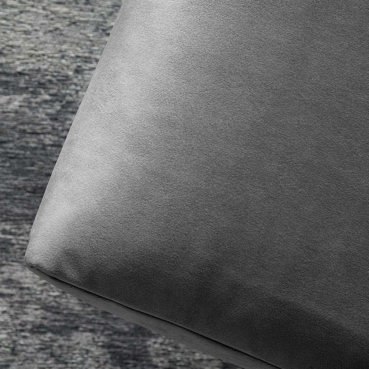 POLSTERHOCKER mit Kreuzfuß - Schwarz/Grau, Textil/Metall (51/37/41cm) - home24