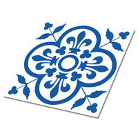 FLIESENAUFKLEBER 9 Stück 30x30 cm selbstklebend Königliche Motive - Blau, Textil (30/1.6/30cm) - TULUP