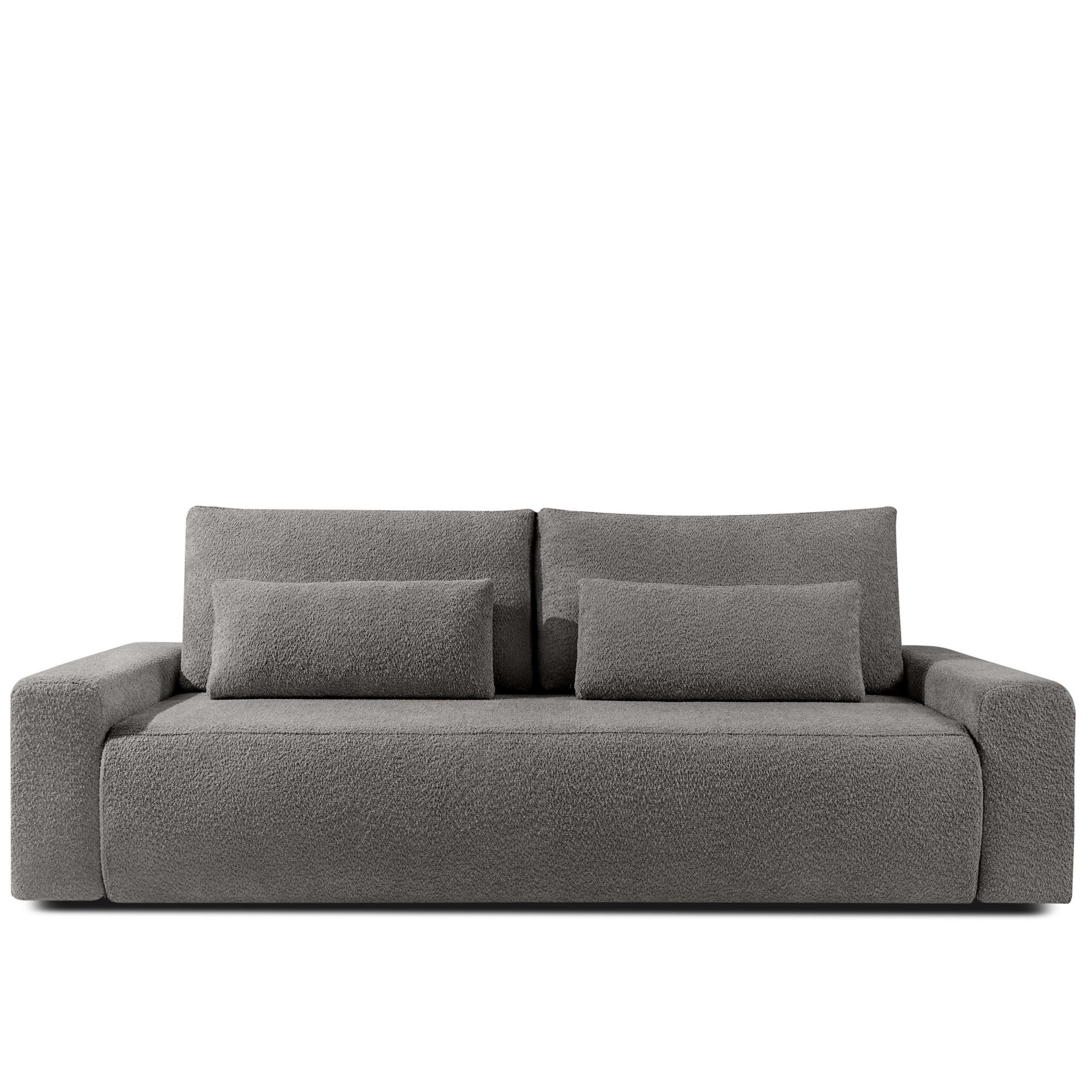 3-SITZER SCHLAFSOFA MOLLIS, Bouclé, Dunkelgrau - Dunkelgrau, Holz/Holzwerkstoff (250/93/108cm) - KONSIMO®