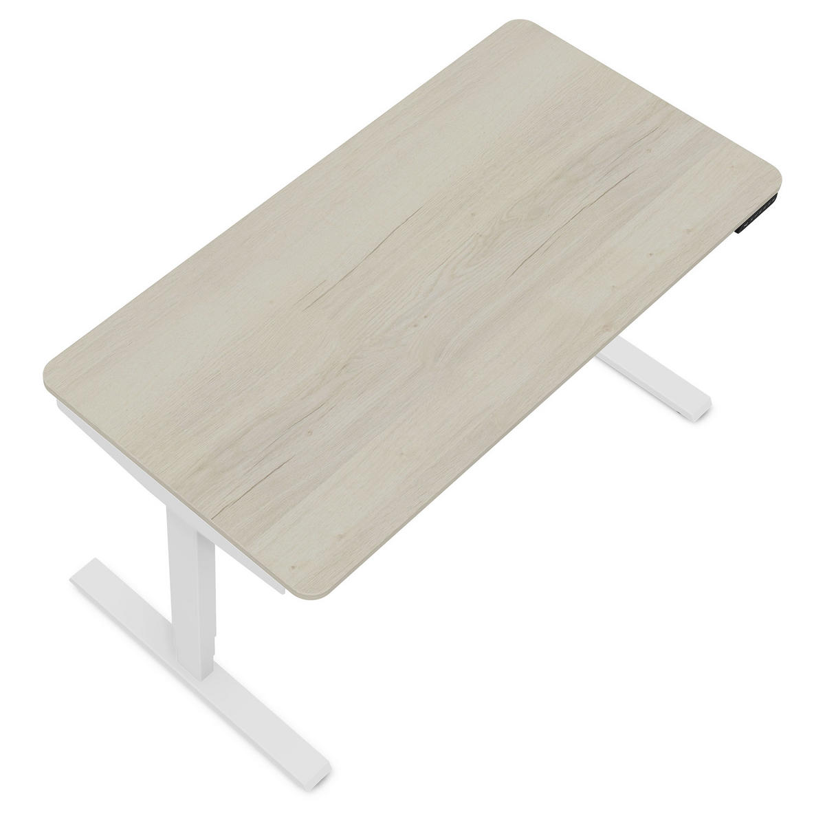 SCHREIBTISCH Elektrisch höhenverstellbarer Schreibtisch Y-Line Curved Eiche Polar Signalweiß 140/70/62-127cm - Eiche Bianco/Weiß, Holzwerkstoff/Metall (70/140/127cm) - ASSMANN