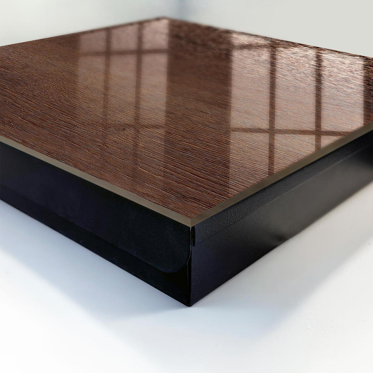SCHLÜSSELBOX Schwarz 30x30 cm- Türöffnung nach rechts - Braunes Holz - Braun, Metall (30/30/5cm) - TULUP