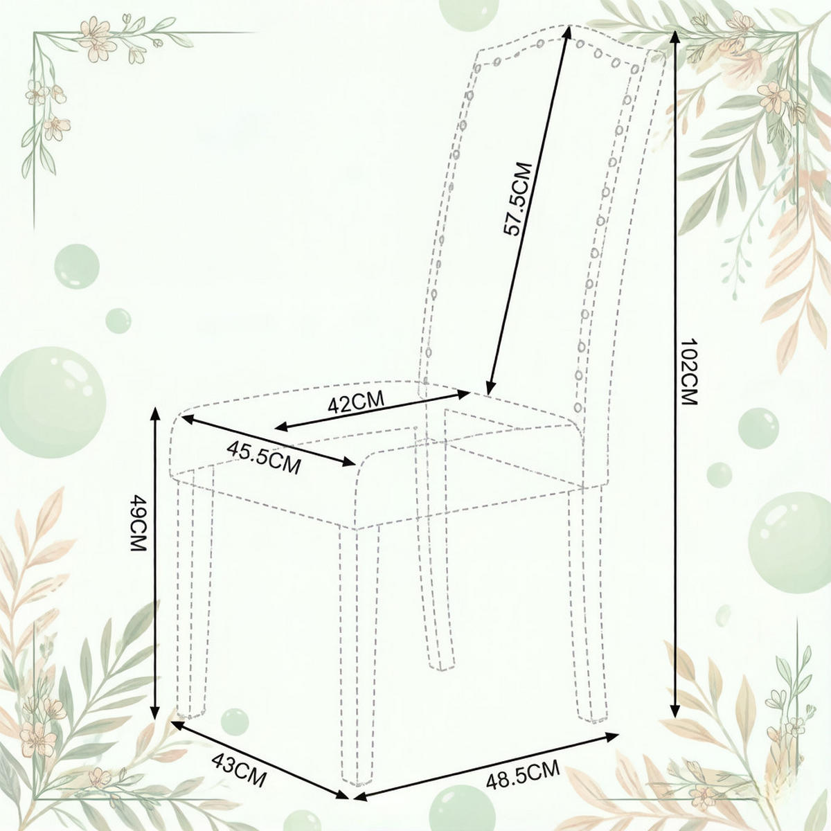 STUHL-SET DE-36190 2 Stück mit Leinenbezug und Holzbeinen Grau - Dunkelgrau, Holz (43/102/48.5cm) - ComfortXL