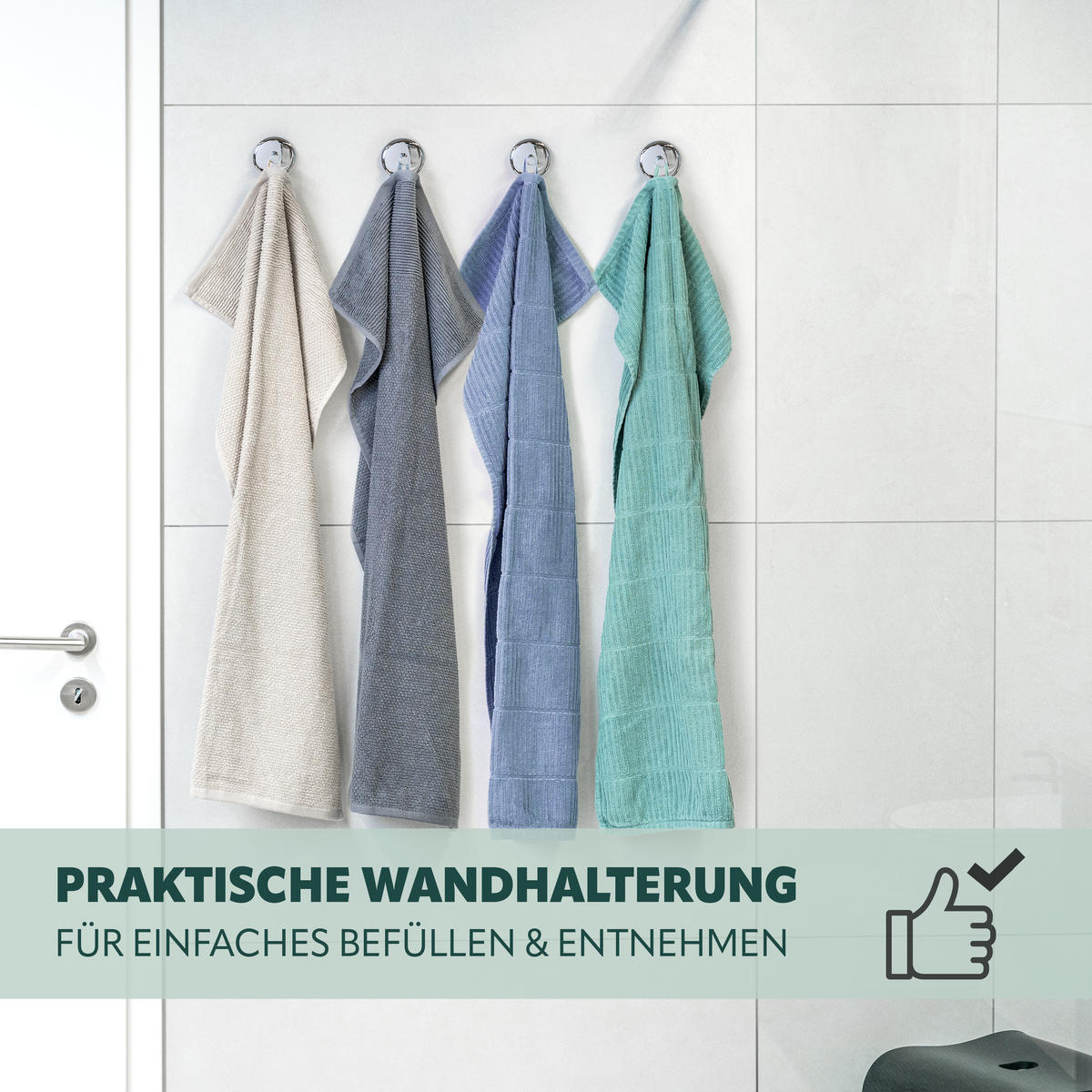 HANDTUCHHAKEN LUCENTE 2er-Set, Edelstahl verchromt inkl. Klebeset - Chromfarben, Metall (6/4.5/6cm) - bremermann