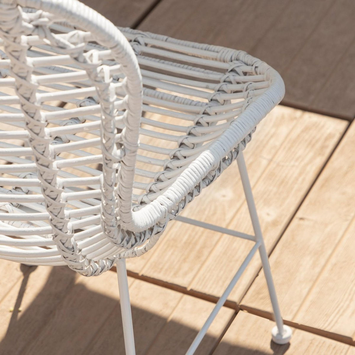 STUHL FÜR DRAUSSEN Leo Weiß 47 cm x 86 cm - Weiß, Naturmaterialien (47/86/57cm)