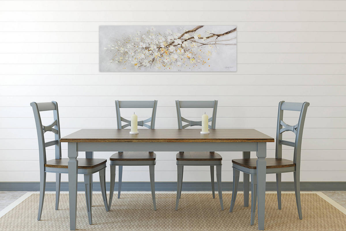 ÖLGEMÄLDE 150/50 cm - Weiß, Holz/Textil (150/50cm) - KUNSTLOFT