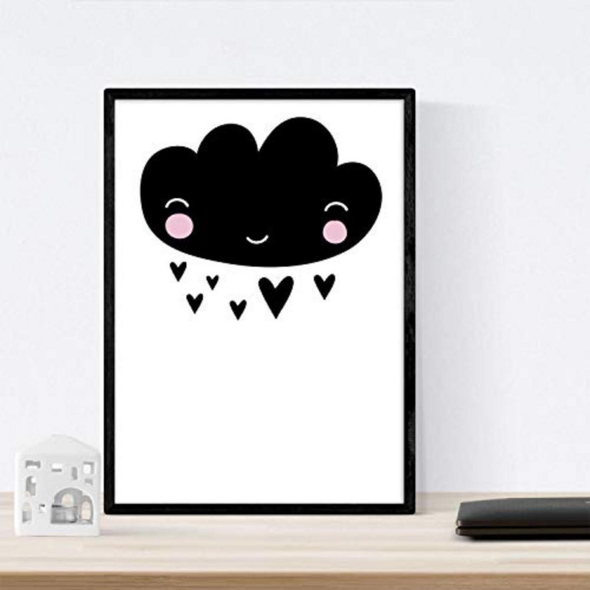 POSTER Set mit 4 „Stadt, Stadt, Wüste Kaktus und CloudHerzen“ Tiere A4 Rahmenlos - Klar, Papier (29.7/3cm) - Nacnic