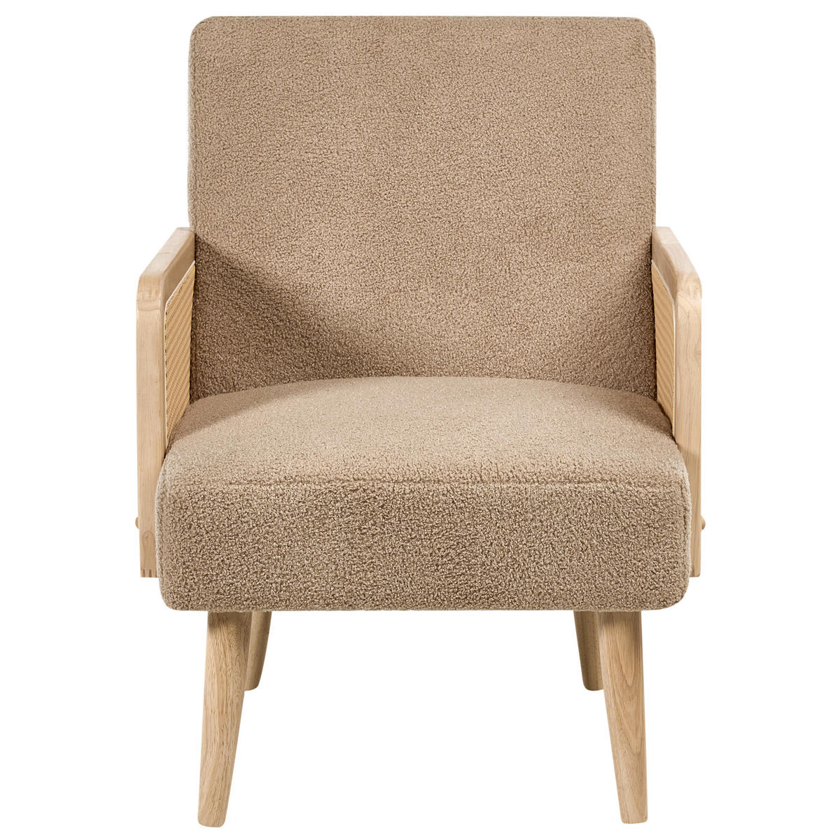 SESSEL Sandbeige Hojby - Sandfarben/Braun, Textil (61/82/74cm) - Beliani