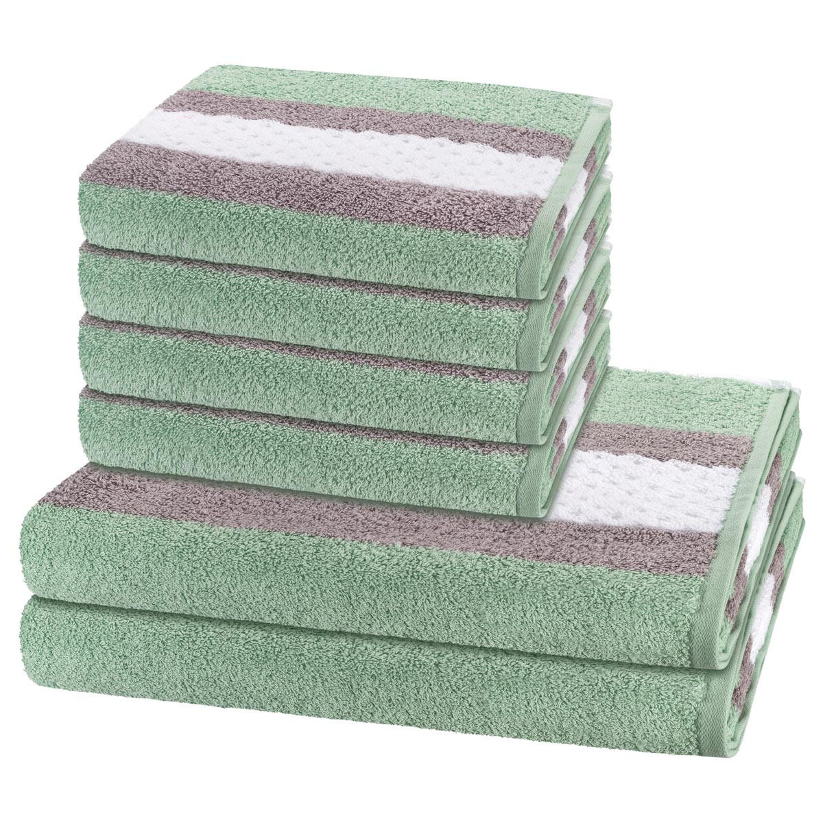 FROTTIERSET Harmony 6-teilig - Hellgrün, Textil (50/100cm) - Ross