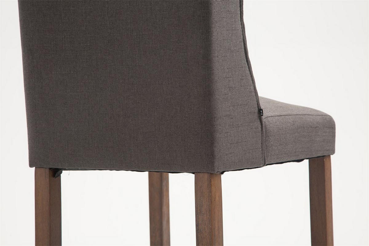 BARHOCKER Cassado, Gestell Antik-dunkel, Stoff Dunkelgrau - Dunkelgrau/Braun, Holz/Textil (56/100/51cm) - TPFLiving