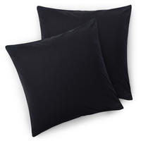 KISSENBEZUG Agneta 50/50 cm, 2er-Set, 100% Baumwolle, Schwarz - Schwarz, Textil (50/50cm) - Blumtal