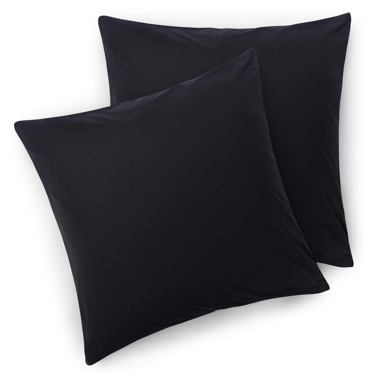 KISSENBEZUG Agneta 50/50 cm, 2er-Set, 100% Baumwolle, Schwarz - Schwarz, Textil (50/50cm) - Blumtal