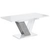 ESSTISCH ausziehbar 120 -160x80x75 cm - White Gloss / Stone - CLASI - Weiß Hochglanz/Grau, Holzwerkstoff (120/80/75cm) - ALTDECOR