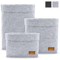 AUFBEWAHRUNGSKÖRBE 3er-Set - Hellgrau, Textil (18/30/18cm) - Miqio Design