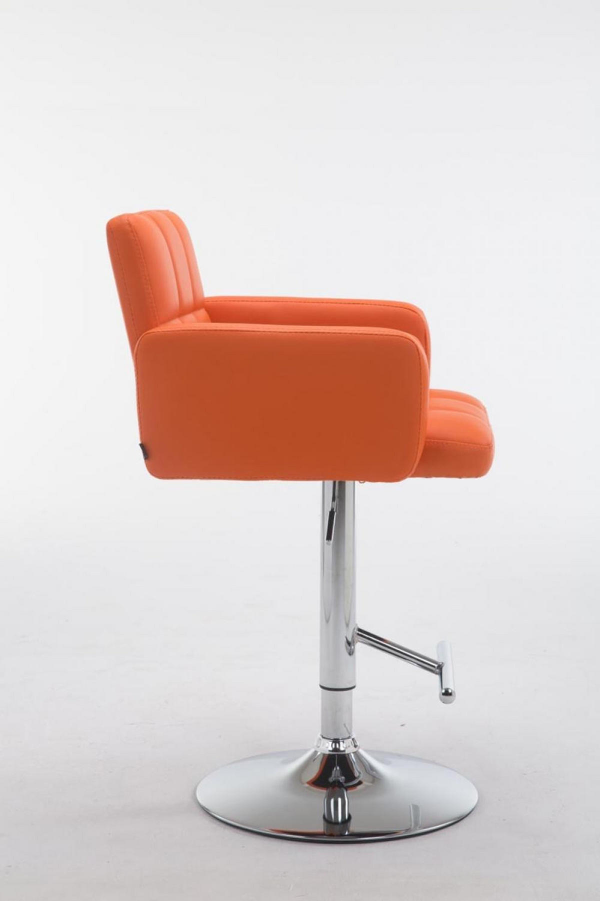 BARHOCKER Lederlook orange - Chromfarben/Orange, Textil/Metall (60/93/56cm) - CLP