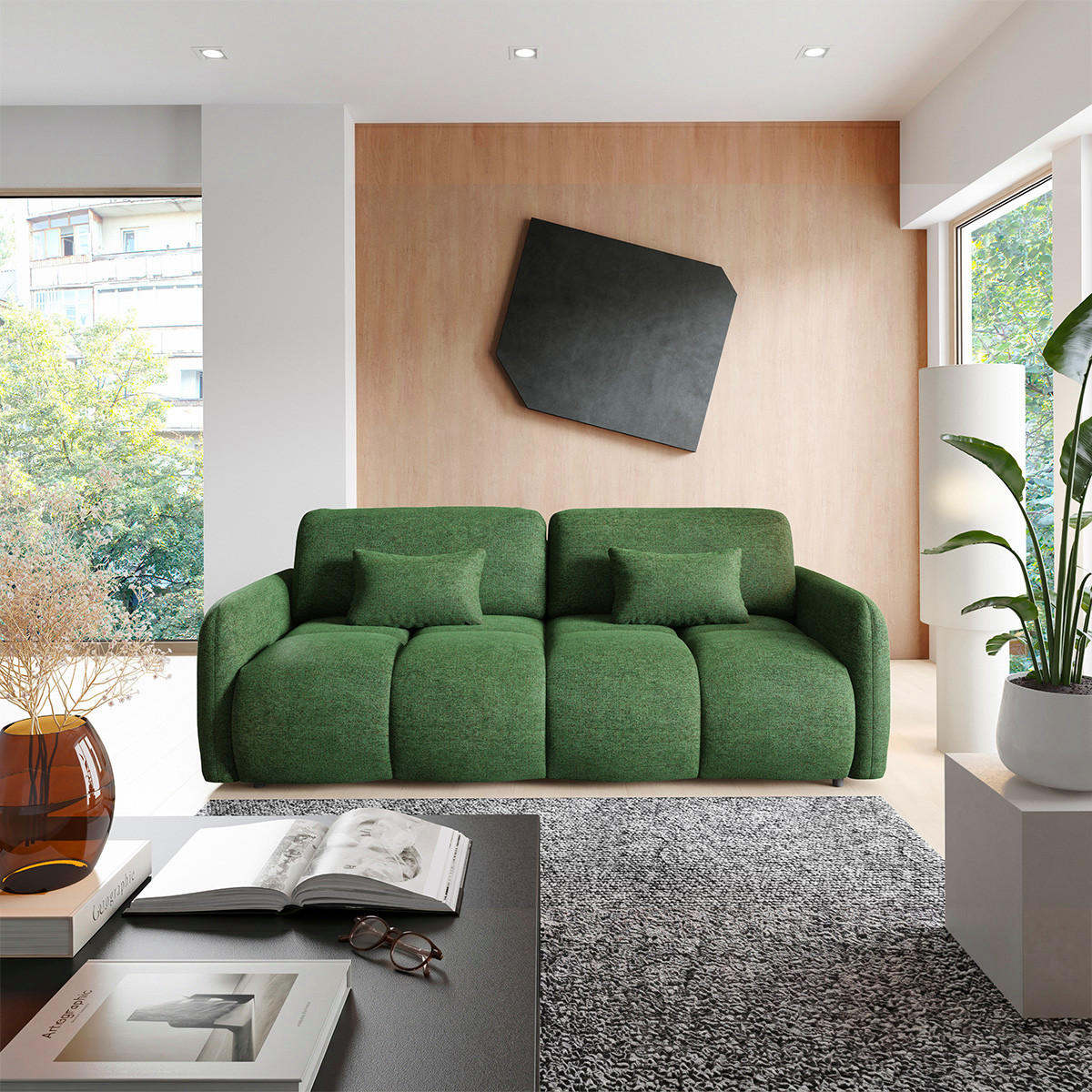SOFA 3 Sitzplätze Grün - Grün, Holz (236/95/121cm) - Petits-meubles