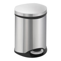 MÜLLEIMER Auffallender Muschelförmiger 6 Liter 31,4 x 23,5 x 23,8 cm Edelstahl - Silberfarben, Metall (23.5/31.4/23.8cm) - PROREGAL