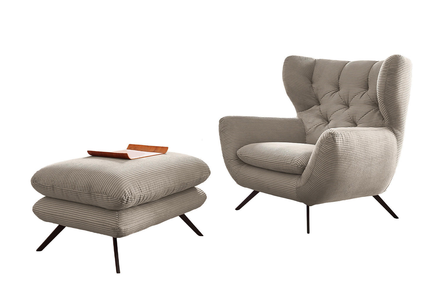 Kawola Sessel Greige 100x106x95 cm