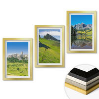WANDBILDER 3er Set - 20x30 cm Goldrahmen - Grüne Hügel mit einer Burg - Goldfarben, Kunststoff (20/30cm) - ArtPrintCave