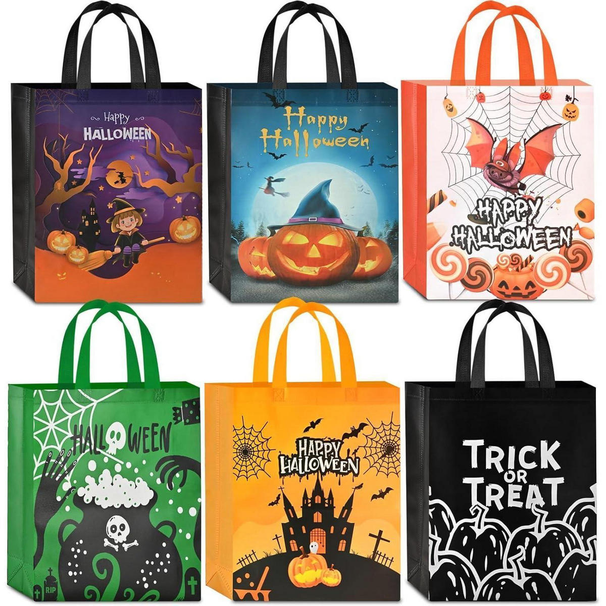 GESCHENKTÜTE Halloween 6-teiliges Set 38x30x10cm - Multicolor, Textil (30/10/43cm)