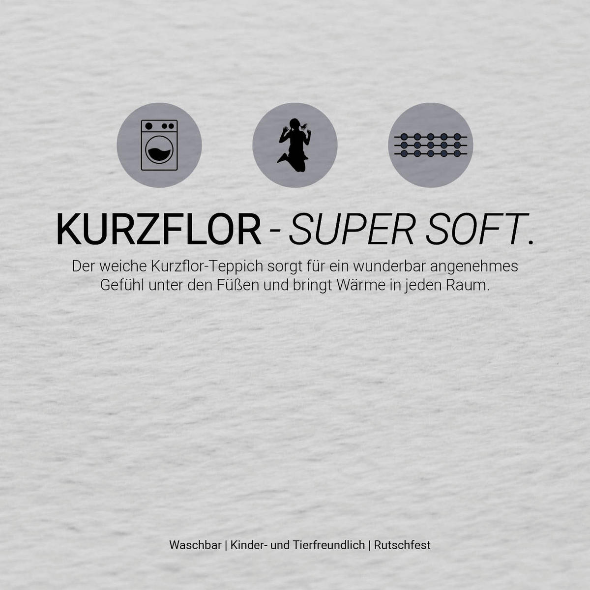 TEPPICH in Grau 120/180 cm waschbar - Grau, Textil (120/180cm) - Homestyle4u