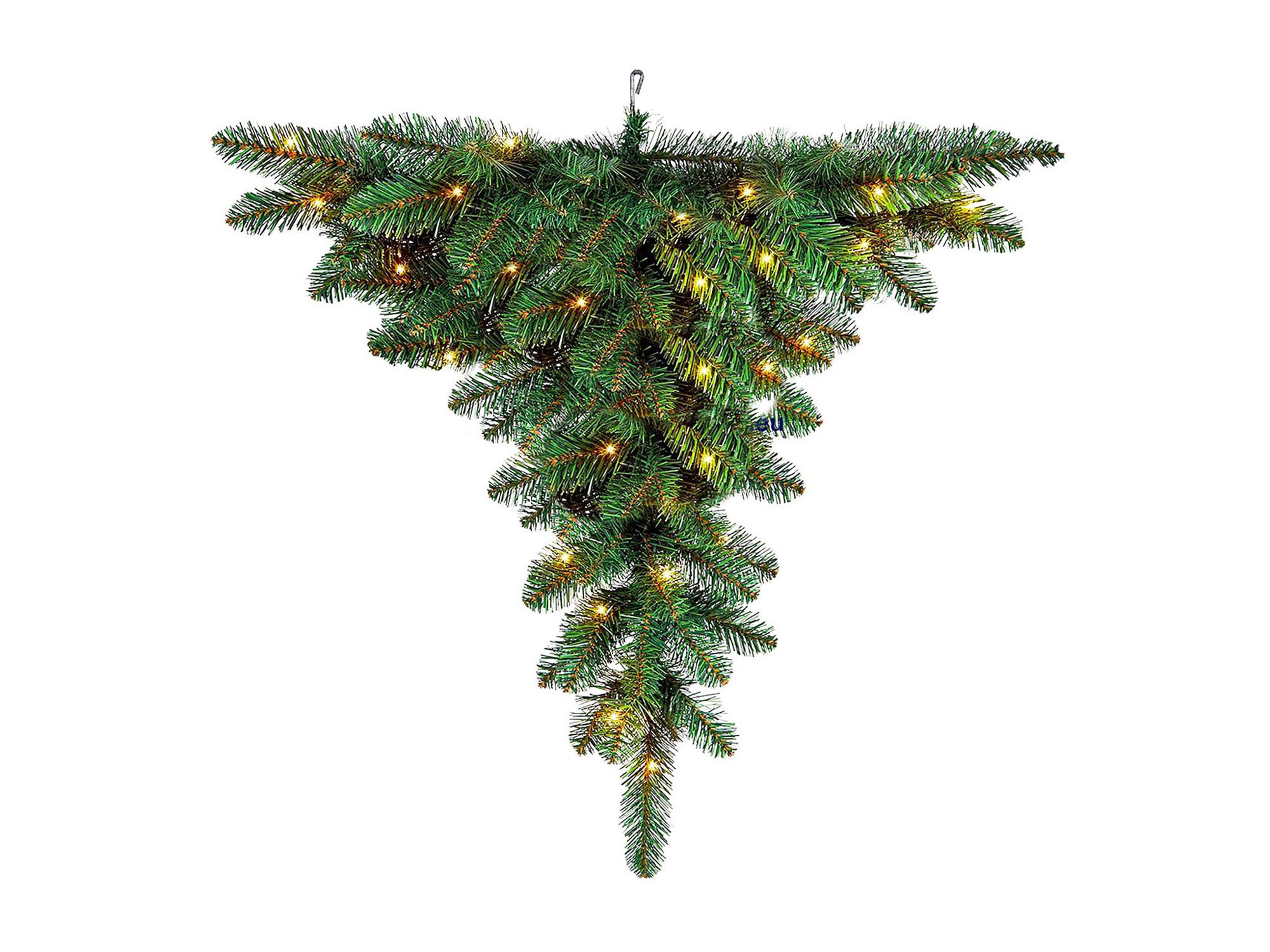 HÄNGENDER WEIHNACHTSBAUM künstlich Sirius 120cm mit LED Beleuchtung, Tannenbaum Christbaum Kunstbaum Dekobaum mit Metallständer - Grün, Kunststoff (120cm) - LAALU