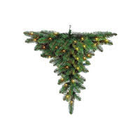 LAALU HÄNGENDER WEIHNACHTSBAUM künstlich Sirius 120cm mit LED Beleuchtung, Tannenbaum Christbaum Kunstbaum Dekobaum mit Metallständer - Grün, Kunststoff (120cm) - LAALU