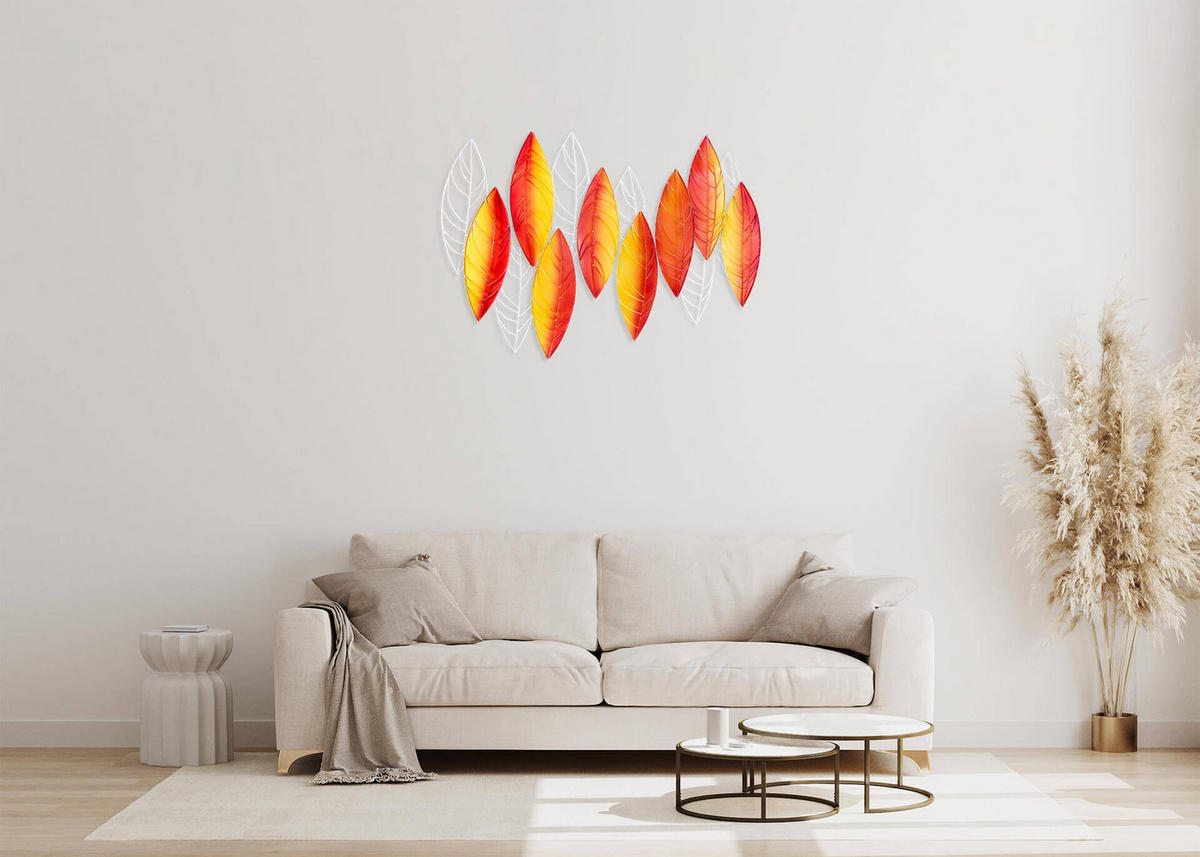 WANDDEKO Orange 117/82 cm - Orange, Metall (7.95/82/8cm) - KUNSTLOFT