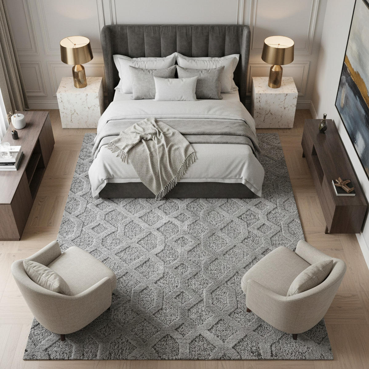 TEPPICH 3D-Effekt Geo-Muster Skulptural Waschbar Esszimmer Strapazierfähig Grau 240x340 cm – EISACK - Grau, Textil (240/340cm) - KADIMA DESIGN