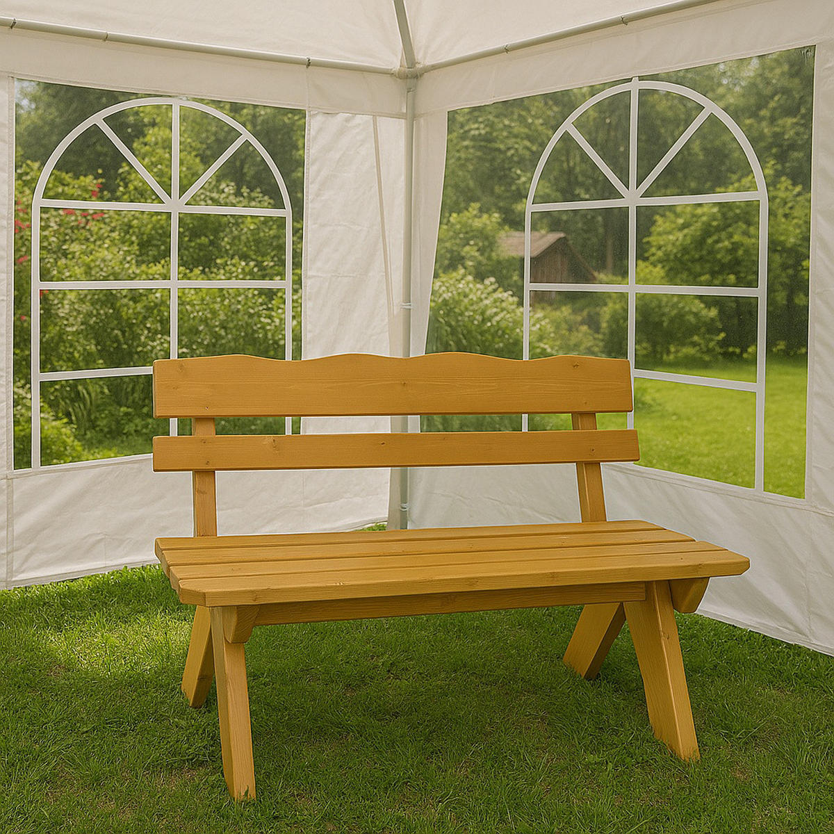 GARTENBANK Drieburg 3-Sitzer 150cm aus Kiefer massiv - Braun, Holz (150/82/60cm) - TPFGarden